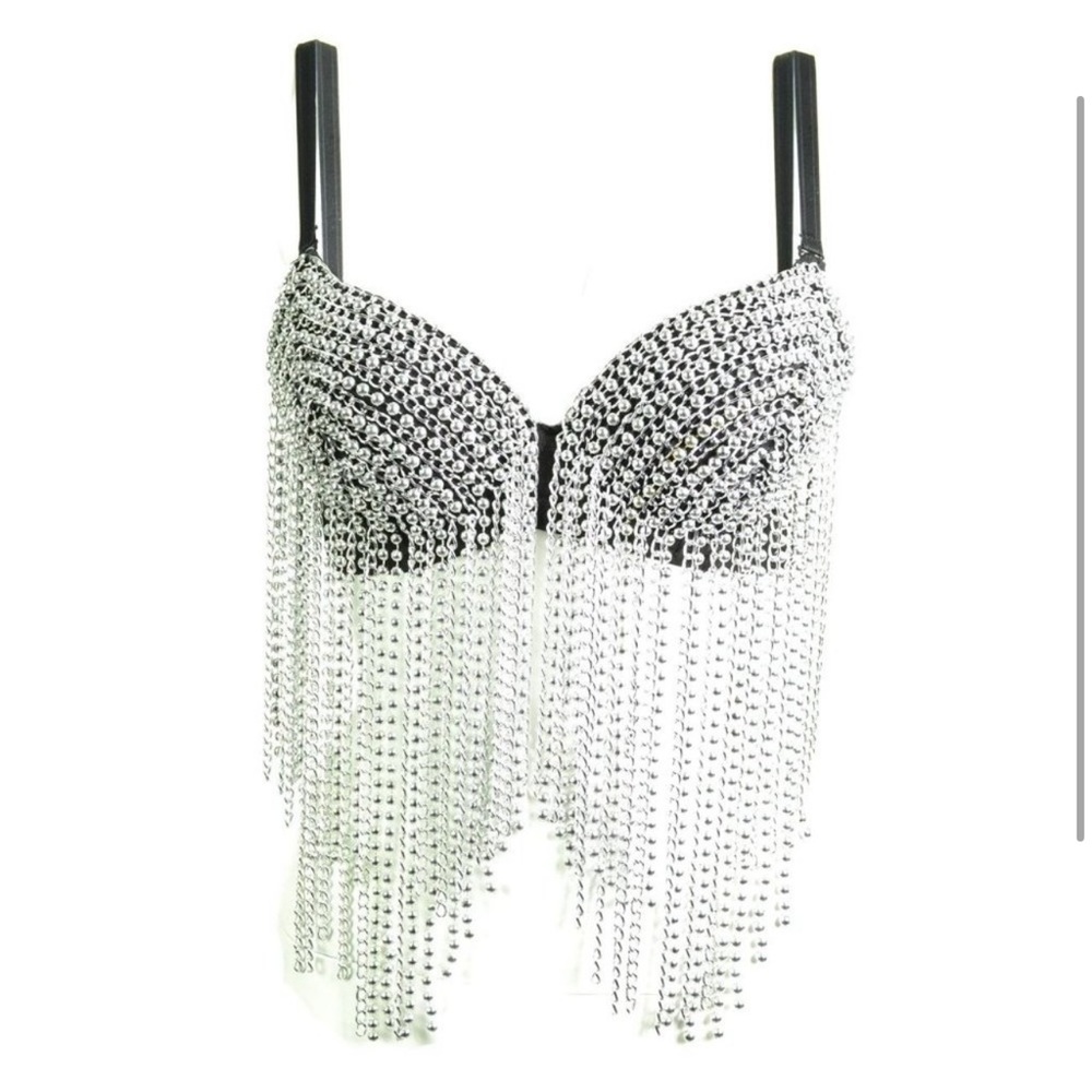 Beautiful chain black bra